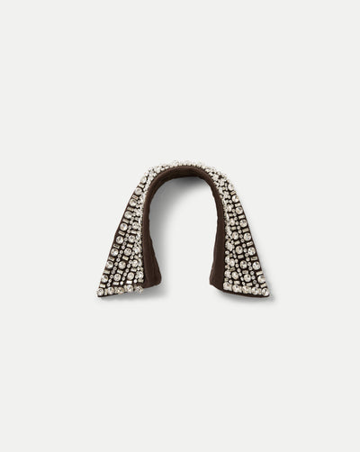 Veronica Beard Brown embellished collar with rhinestones