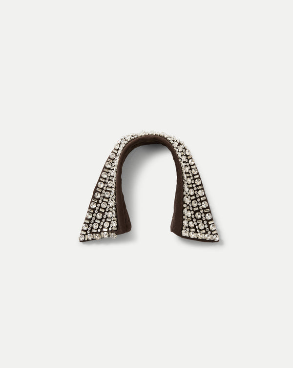 Veronica Beard Brown embellished collar with rhinestones