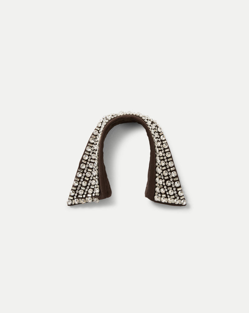 Veronica Beard Brown embellished collar with rhinestones