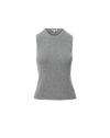 Veronica Beard Gray ribbed knit sleeveless top with crew neck.