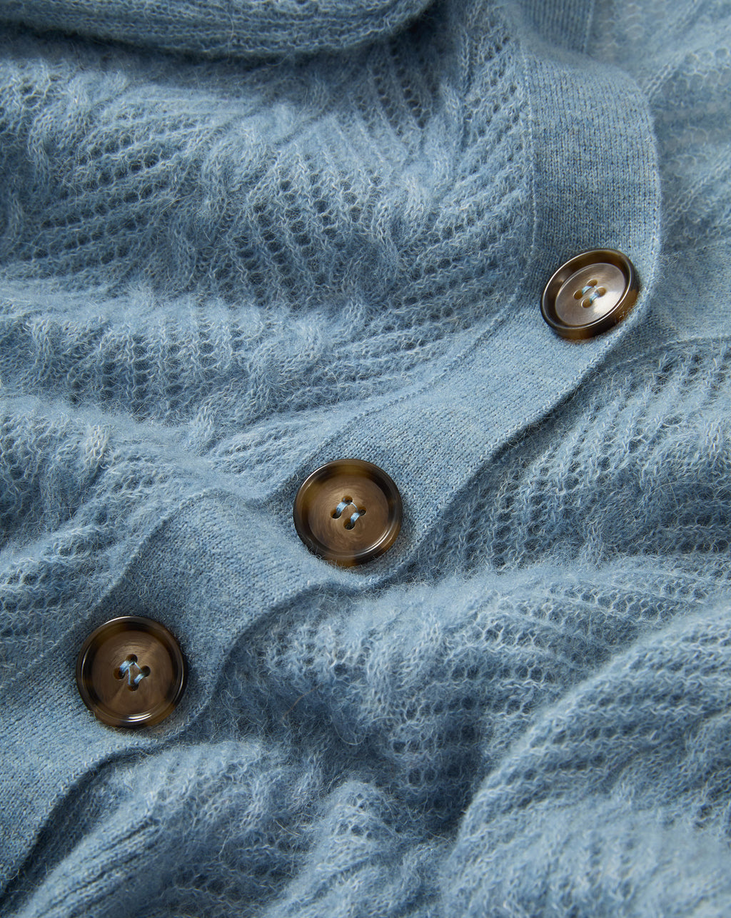 Veronica Beard Blue knit cardigan with brown buttons