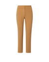 Veronica Beard Tan slim-fit cropped trousers with a flat front.