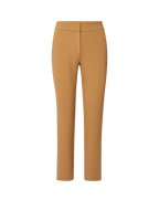 Veronica Beard Tan slim-fit cropped trousers with a flat front.
