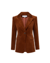 Veronica Beard Brown corduroy blazer with single button closure.