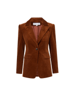 Veronica Beard Brown corduroy blazer with single button closure.