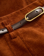 Veronica Beard Brown corduroy pants with a dark brown belt.