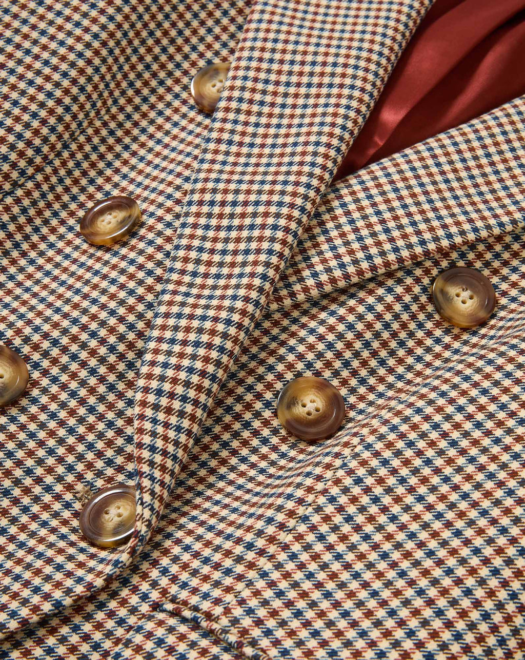 Veronica Beard Brown and blue houndstooth blazer with brown buttons
