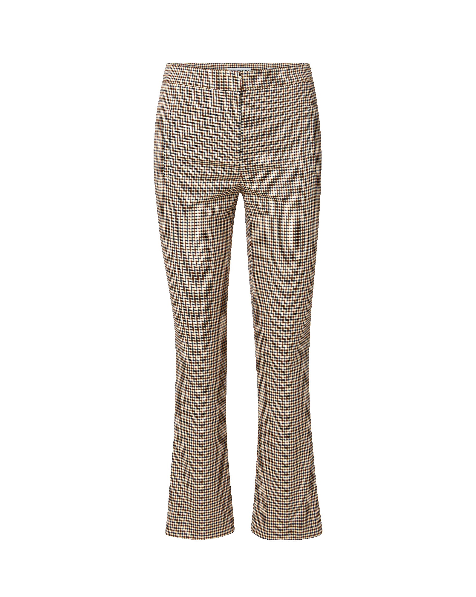 Veronica Beard Brown and white gingham cropped trousers