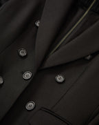 Veronica Beard Black double-breasted blazer with zipper detail.