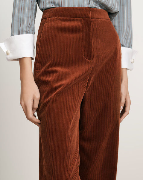 Veronica Beard Brown corduroy wide-leg pants.