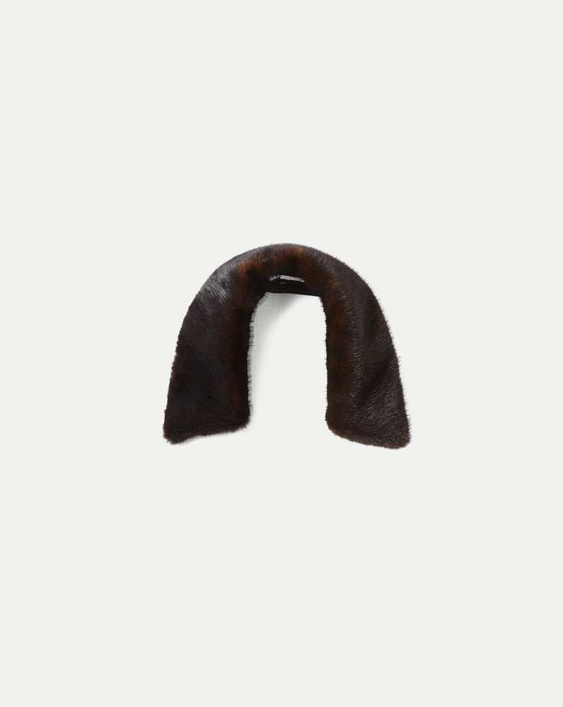 Veronica Beard Brown fur collar, curved