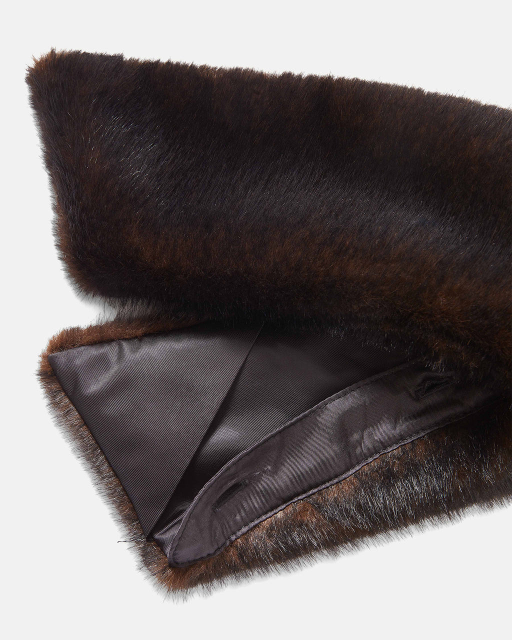 Veronica Beard Brown faux fur scarf with satin lining