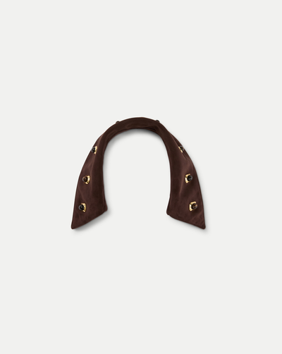 Veronica Beard Brown suede headband with gold and brown embellishments