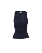 Veronica Beard Navy ribbed knit tank top