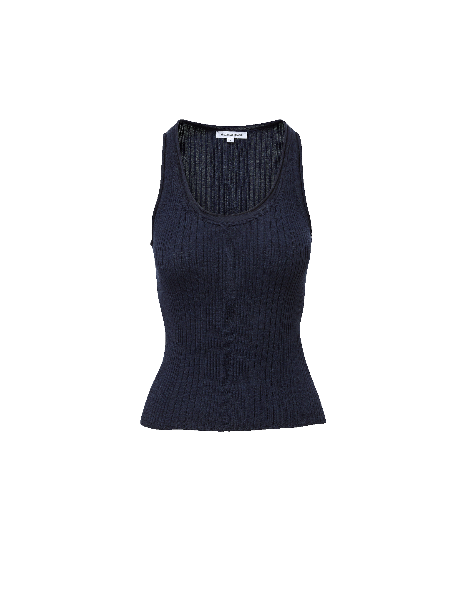 Veronica Beard Navy ribbed knit tank top