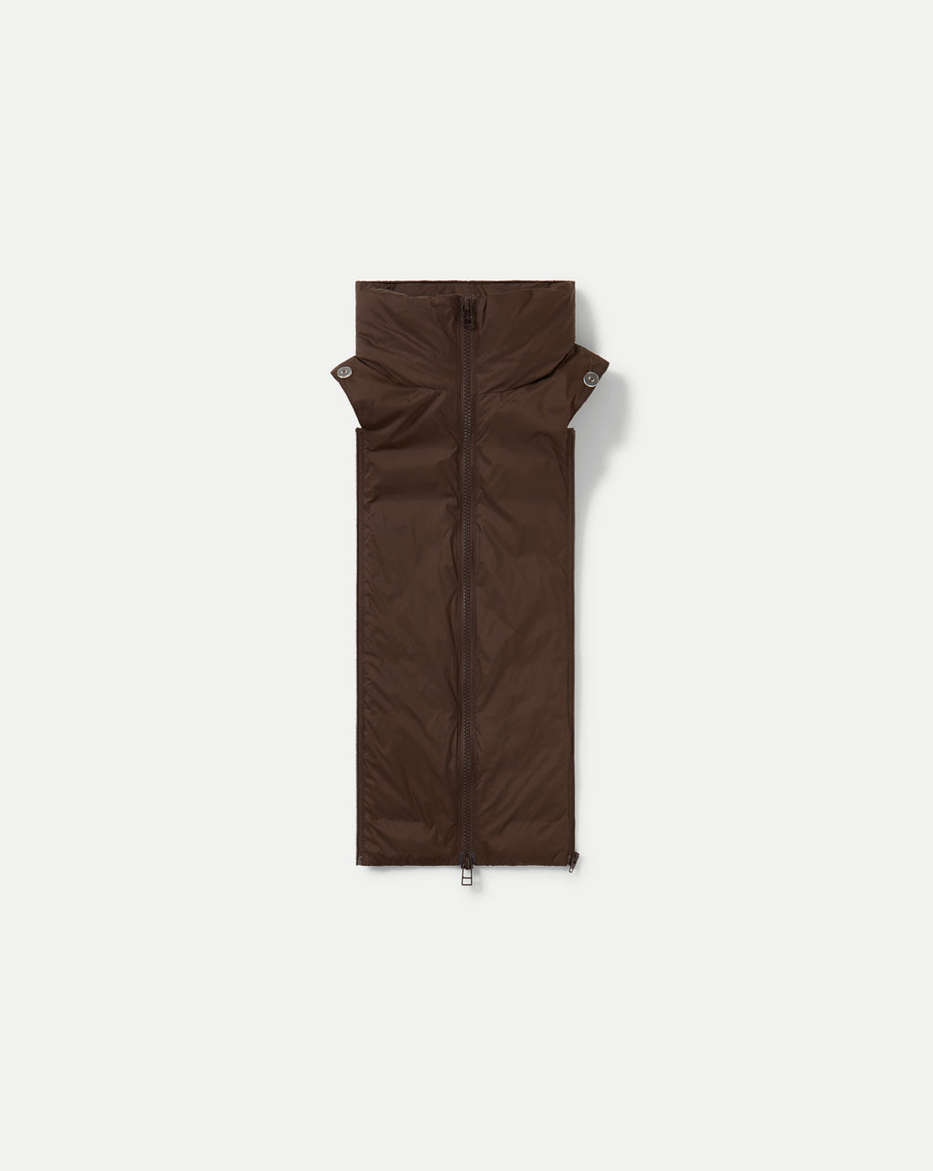Veronica Beard Brown puffer scarf with zipper closure.