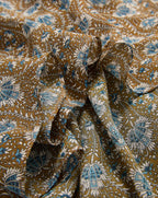 Veronica Beard Brown and blue floral patterned fabric.
