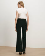 Veronica Beard Black flared trousers and white cap-sleeve top
