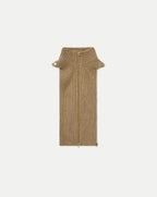 Veronica Beard Brown ribbed knit dickey with full-length zipper.