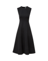Veronica Beard Black sleeveless midi dress with a flared skirt.
