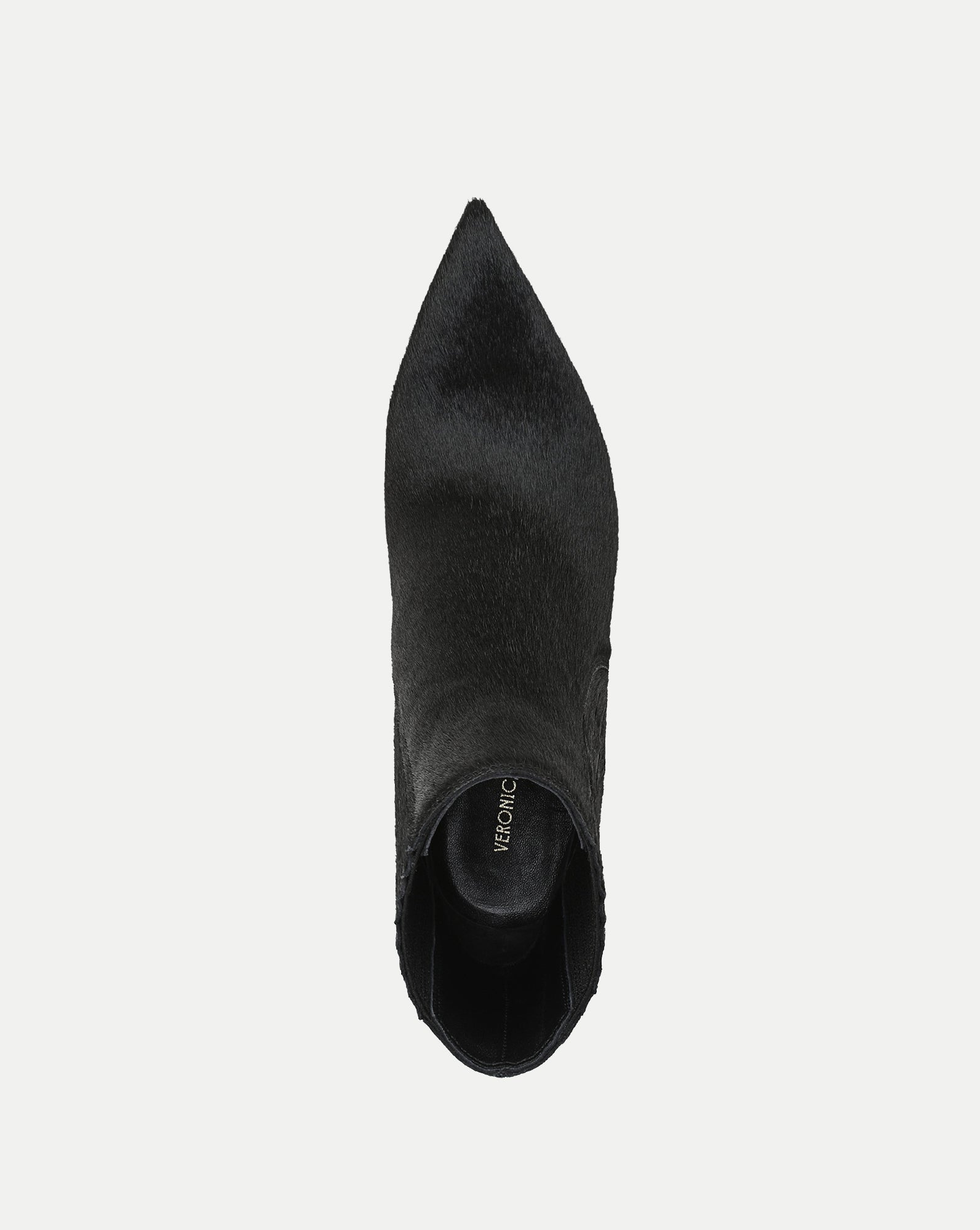 Veronica Beard Black pony hair pointed toe bootie.