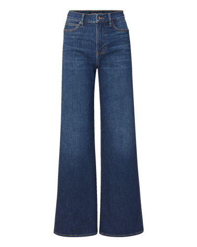 Veronica Beard Blue denim wide-leg jeans with a high waist.
