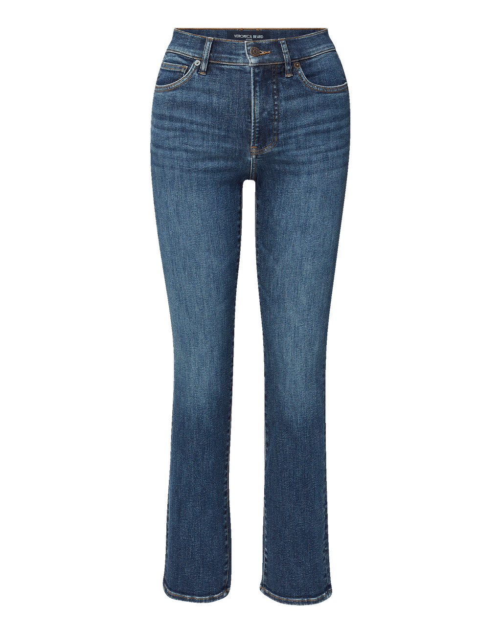 Veronica Beard Blue denim high-rise slim-fit jeans.
