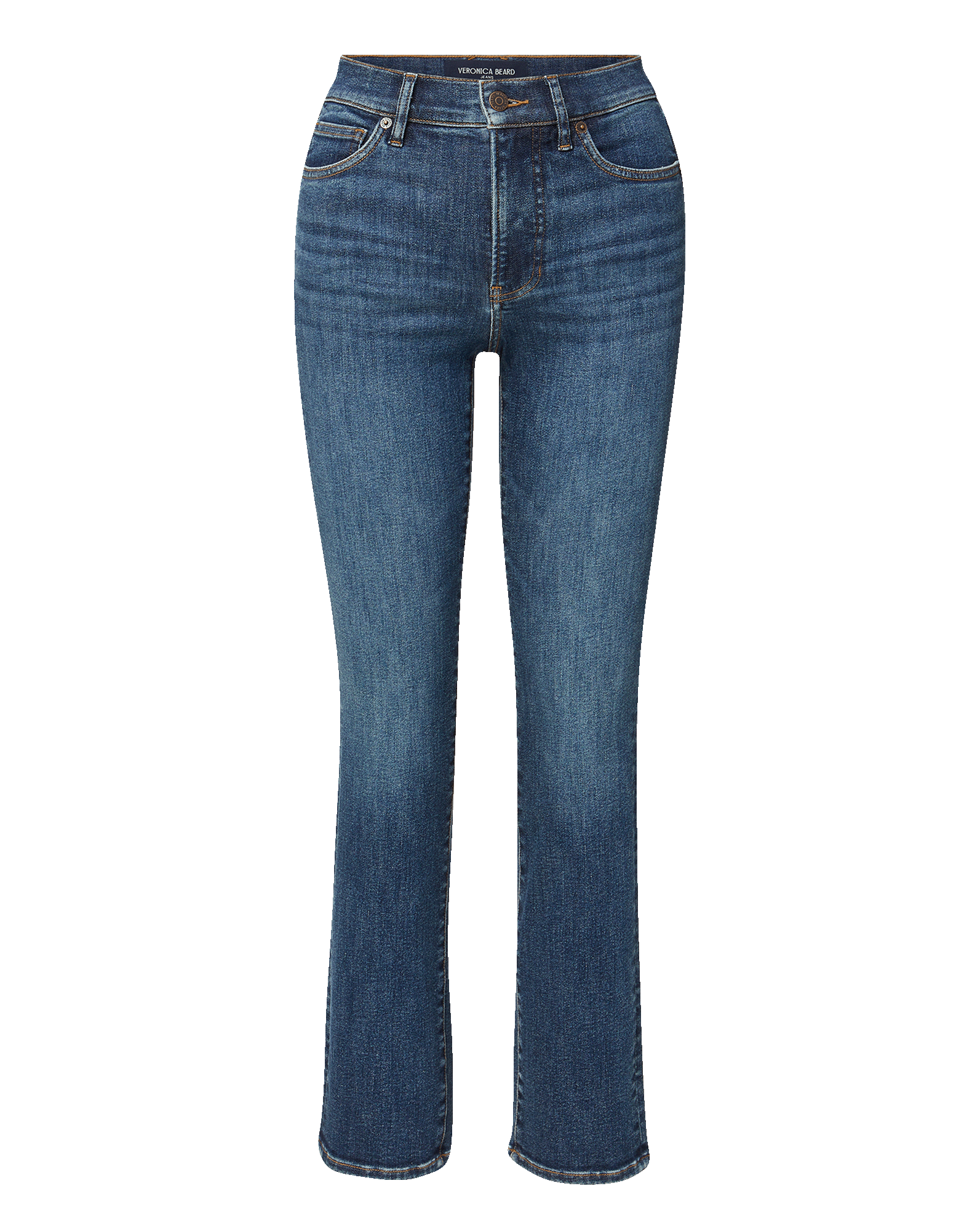 Veronica Beard Blue denim high-rise slim-fit jeans.