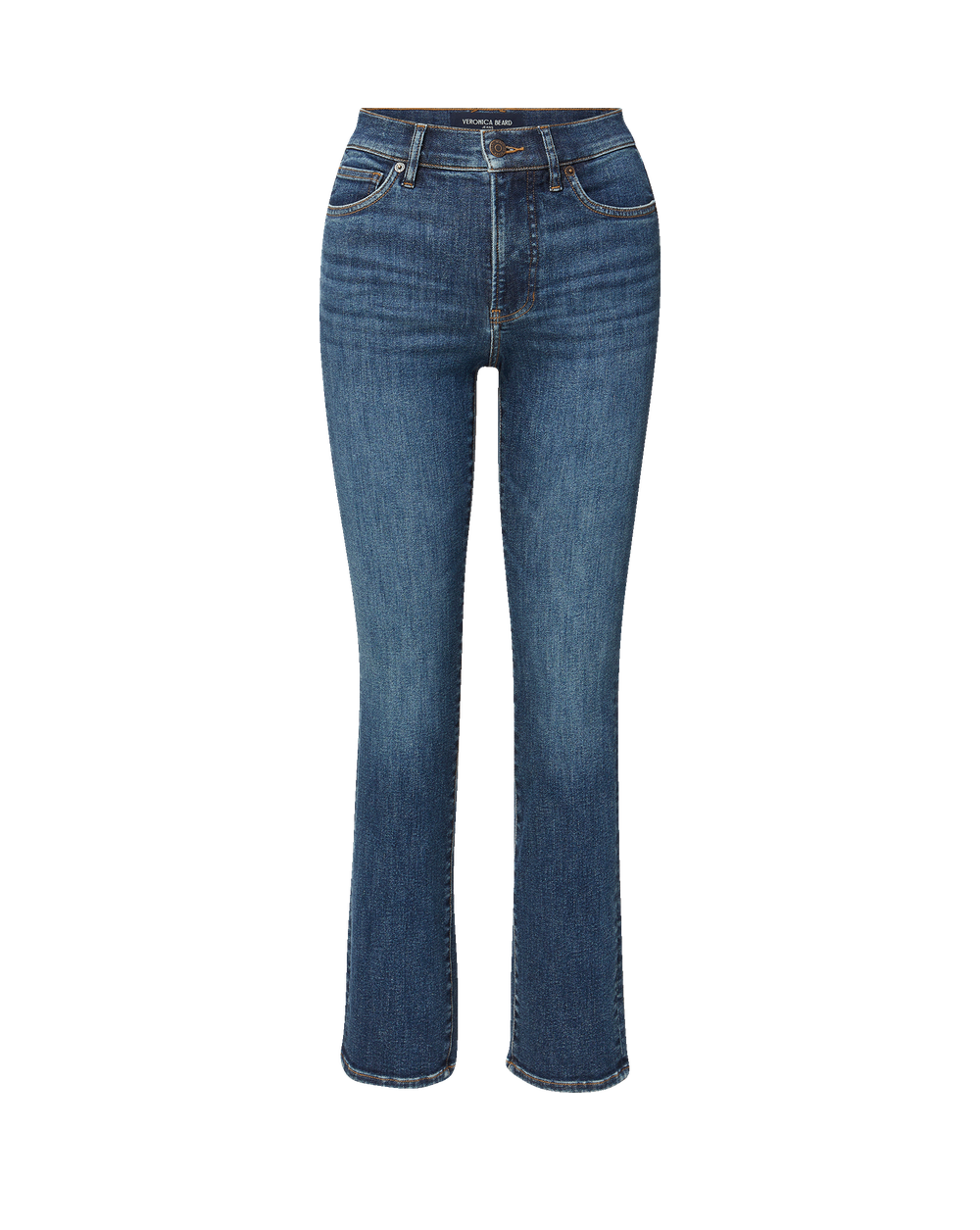 Veronica Beard Blue denim high-rise slim-fit jeans.