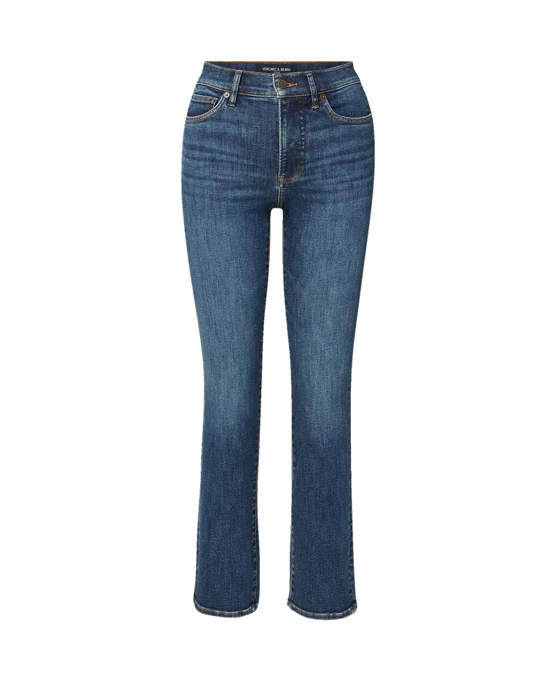 Veronica Beard Blue denim high-rise slim-fit jeans.