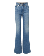 Veronica Beard Blue denim flared jeans with a high waist.