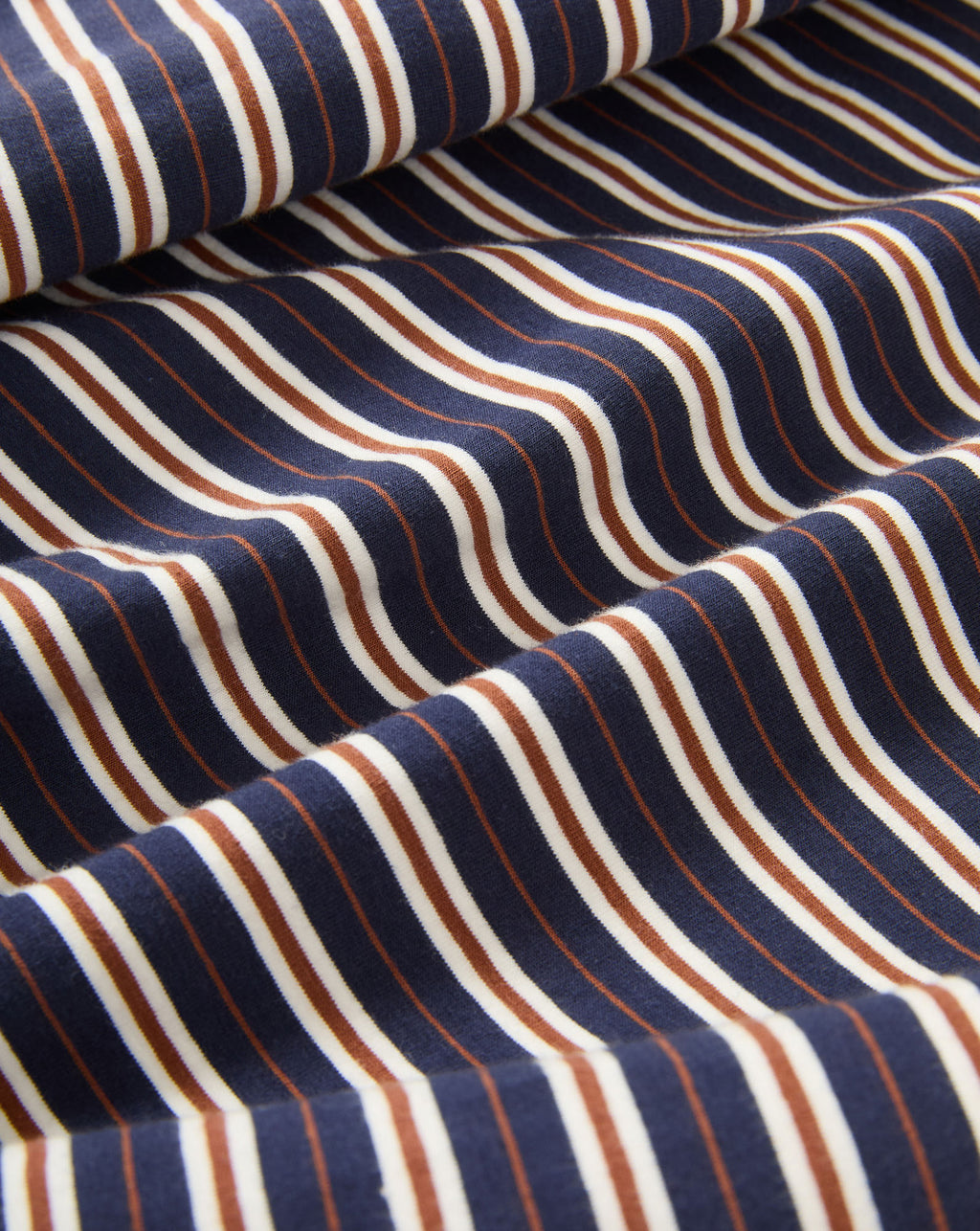 Veronica Beard Navy, white, and brown striped fabric