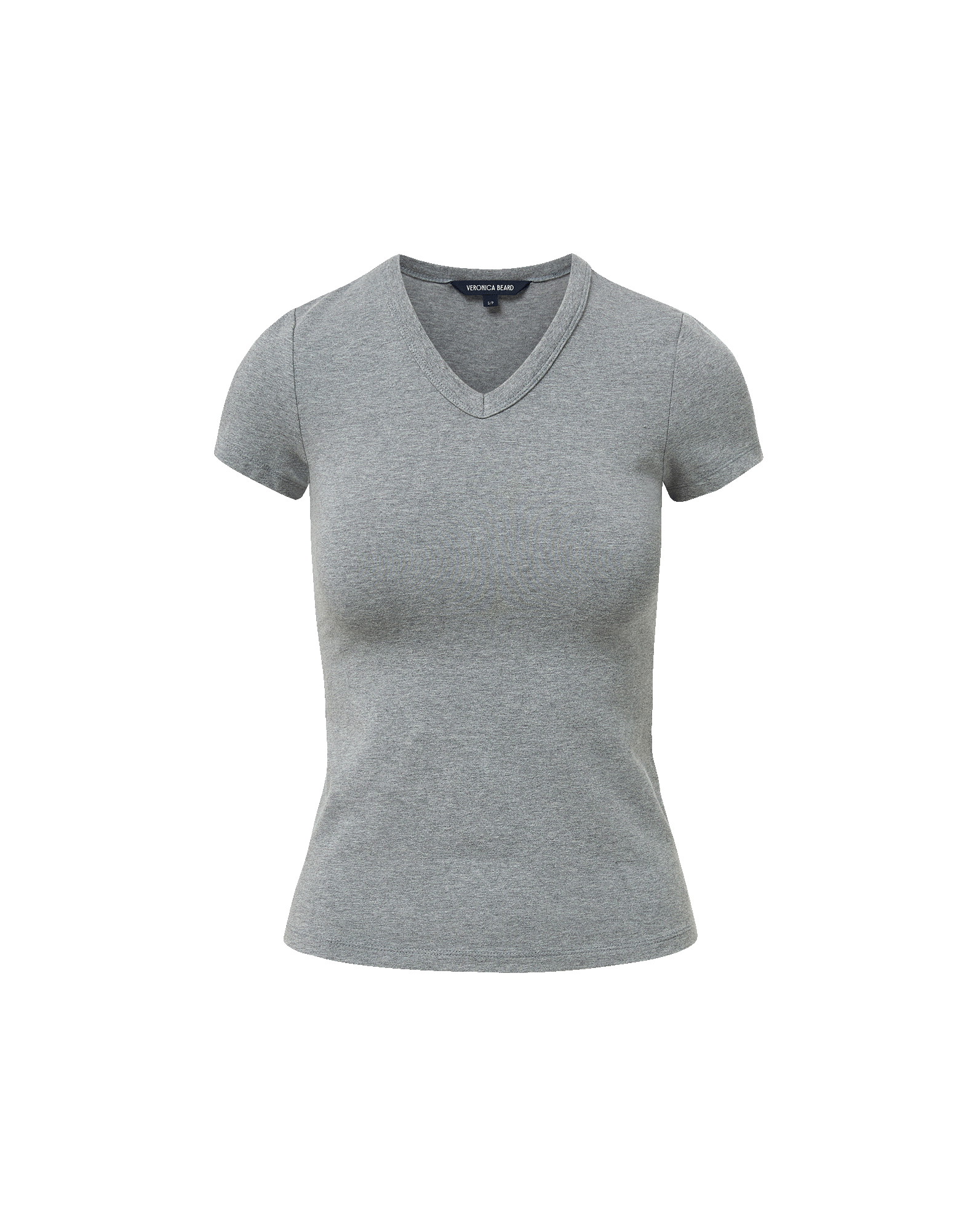 Veronica Beard Gray V-neck short-sleeve fitted t-shirt