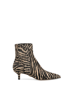 Veronica Beard Zebra print calf hair ankle boots with kitten heel