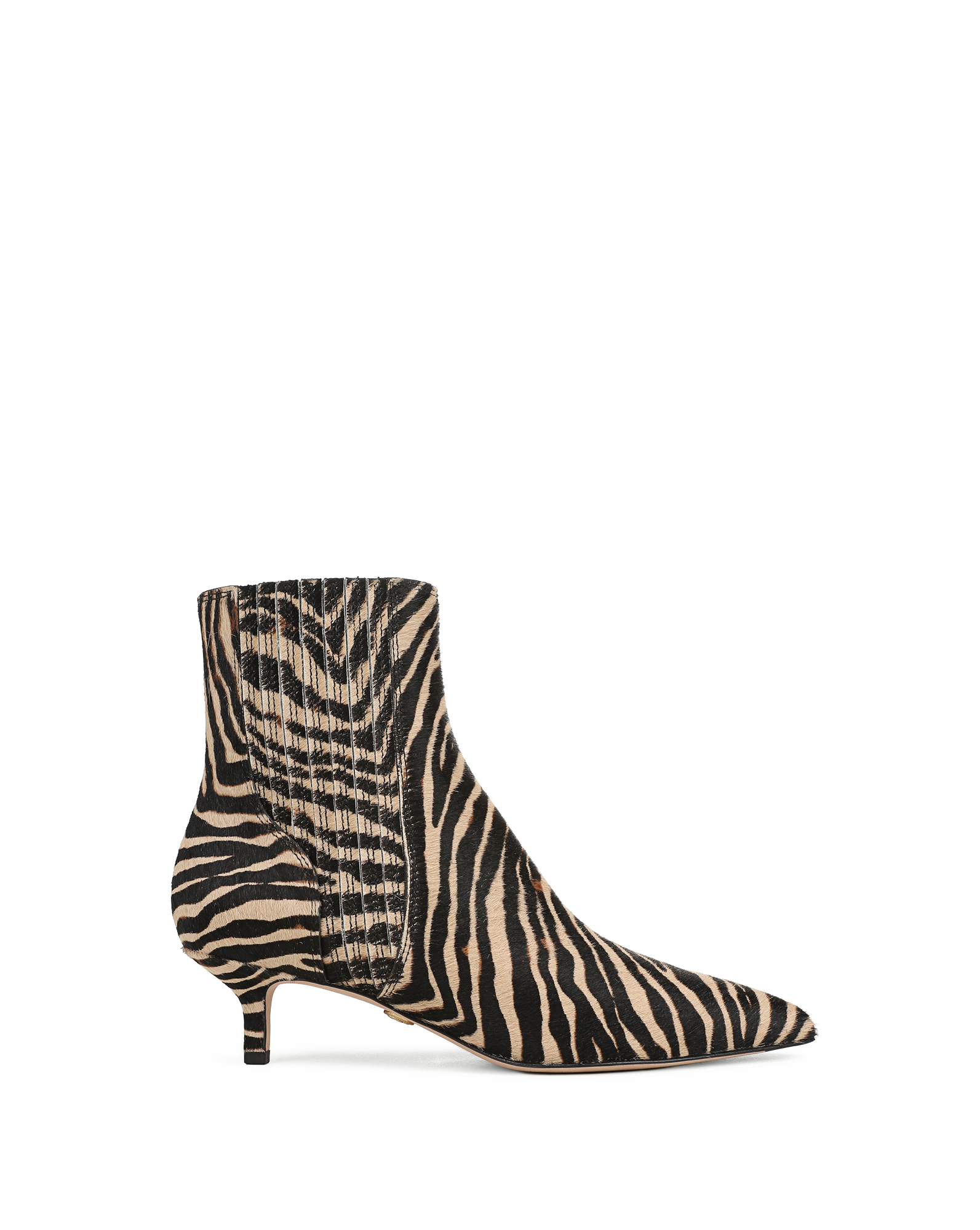 Veronica Beard Zebra print calf hair ankle boots with kitten heel
