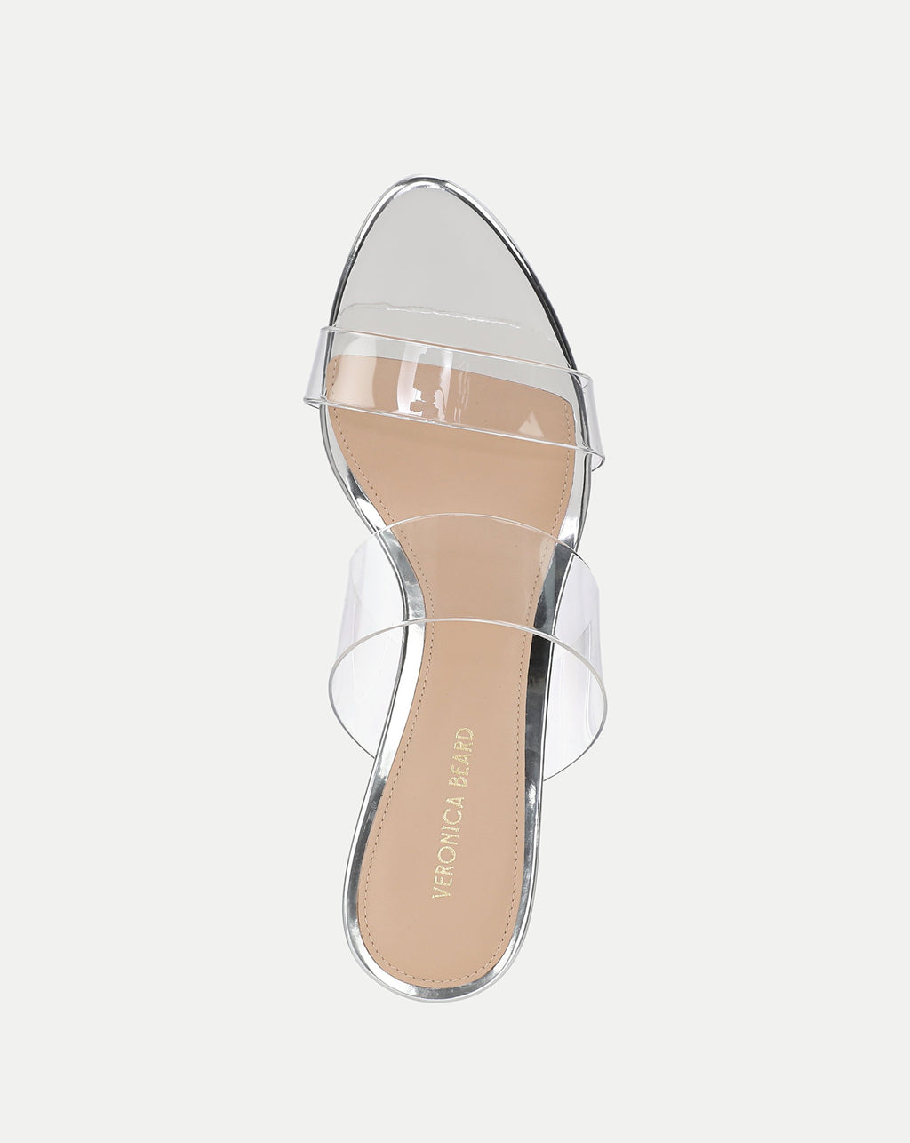 Veronica Beard Clear PVC strap pointed toe heeled sandals.