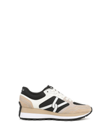 Veronica Beard Beige and white sneakers with black accents.