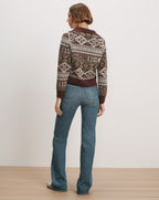 Veronica Beard Fair Isle sweater and blue jeans