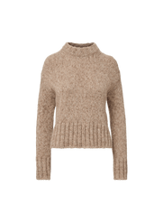 Veronica Beard Beige knit sweater with mock neck.