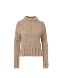 Veronica Beard Beige knit sweater with mock neck.