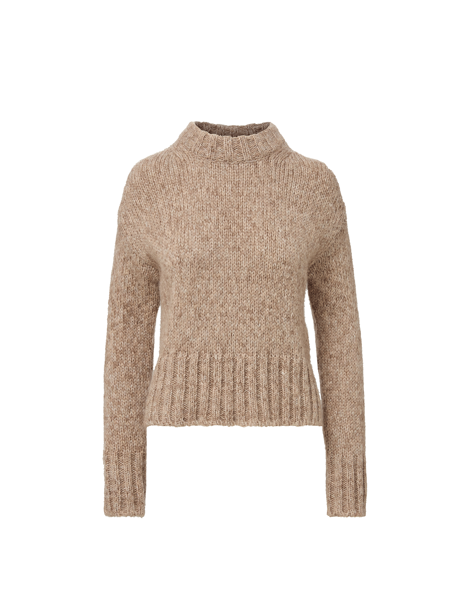 Veronica Beard Beige knit sweater with mock neck.