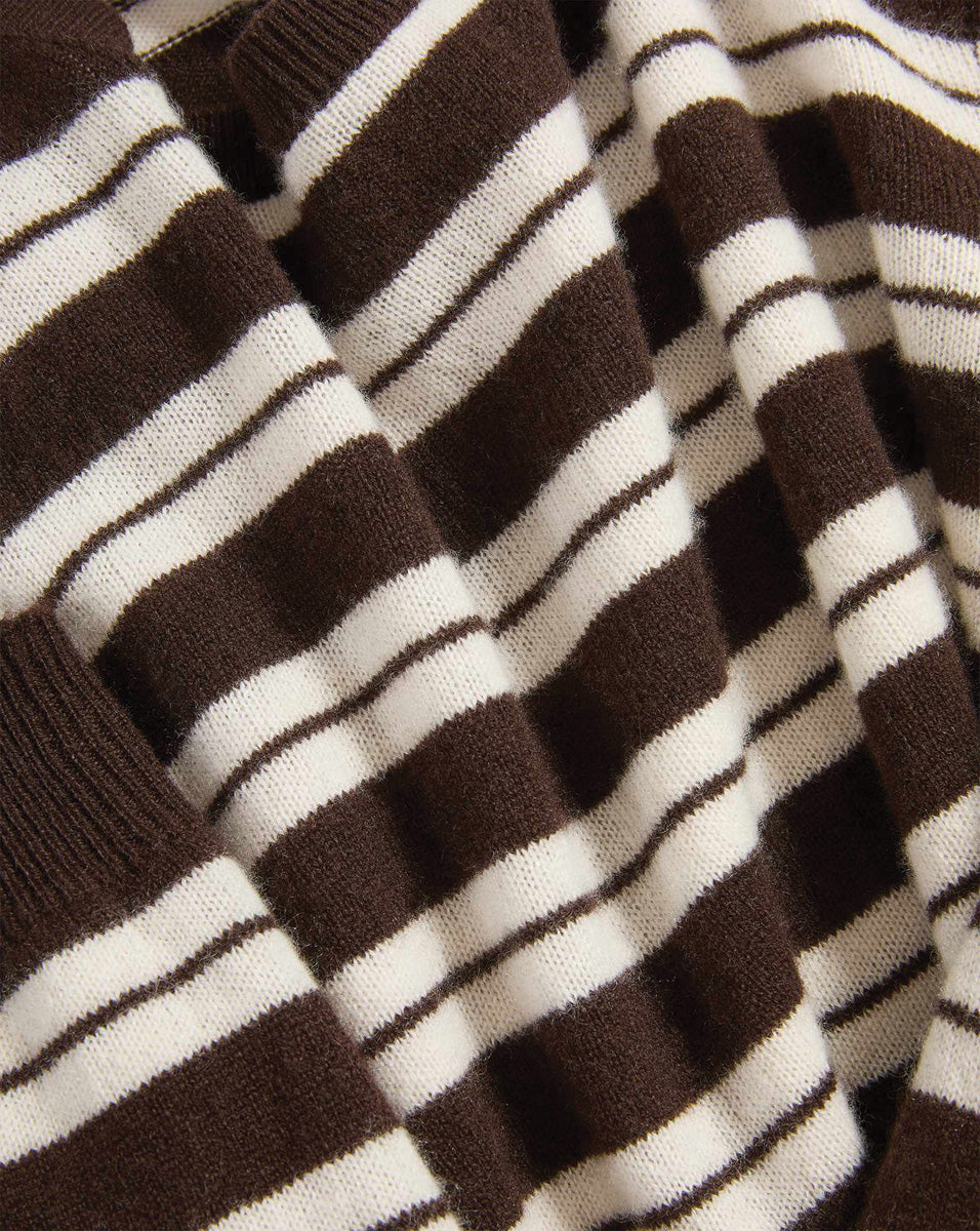 Veronica Beard Brown and white striped knit sweater.