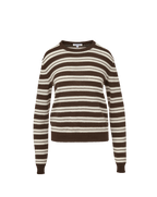 Veronica Beard Brown and white striped knit sweater.