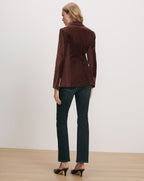 Veronica Beard Brown corduroy blazer with gold buttons.