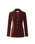 Veronica Beard Brown velvet blazer with gold buttons