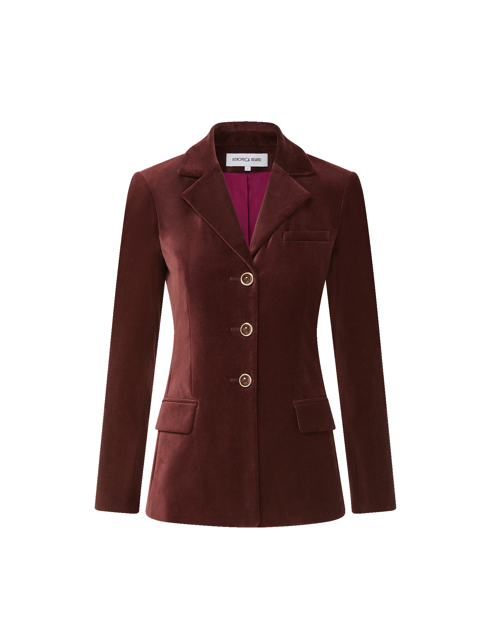 Veronica Beard Brown velvet blazer with gold buttons