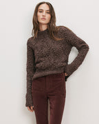 Veronica Beard Brown textured knit sweater and corduroy pants.