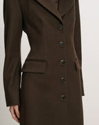 Veronica Beard Brown wool coat, fitted, with large buttons and pockets.