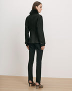 Veronica Beard Black wool jacket with faux fur collar.