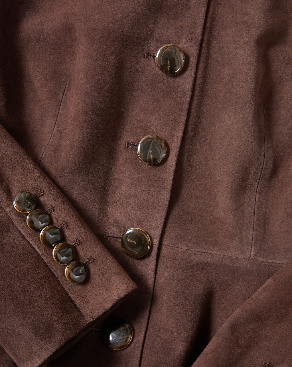 Veronica Beard Brown suede blazer with tortoise shell buttons
